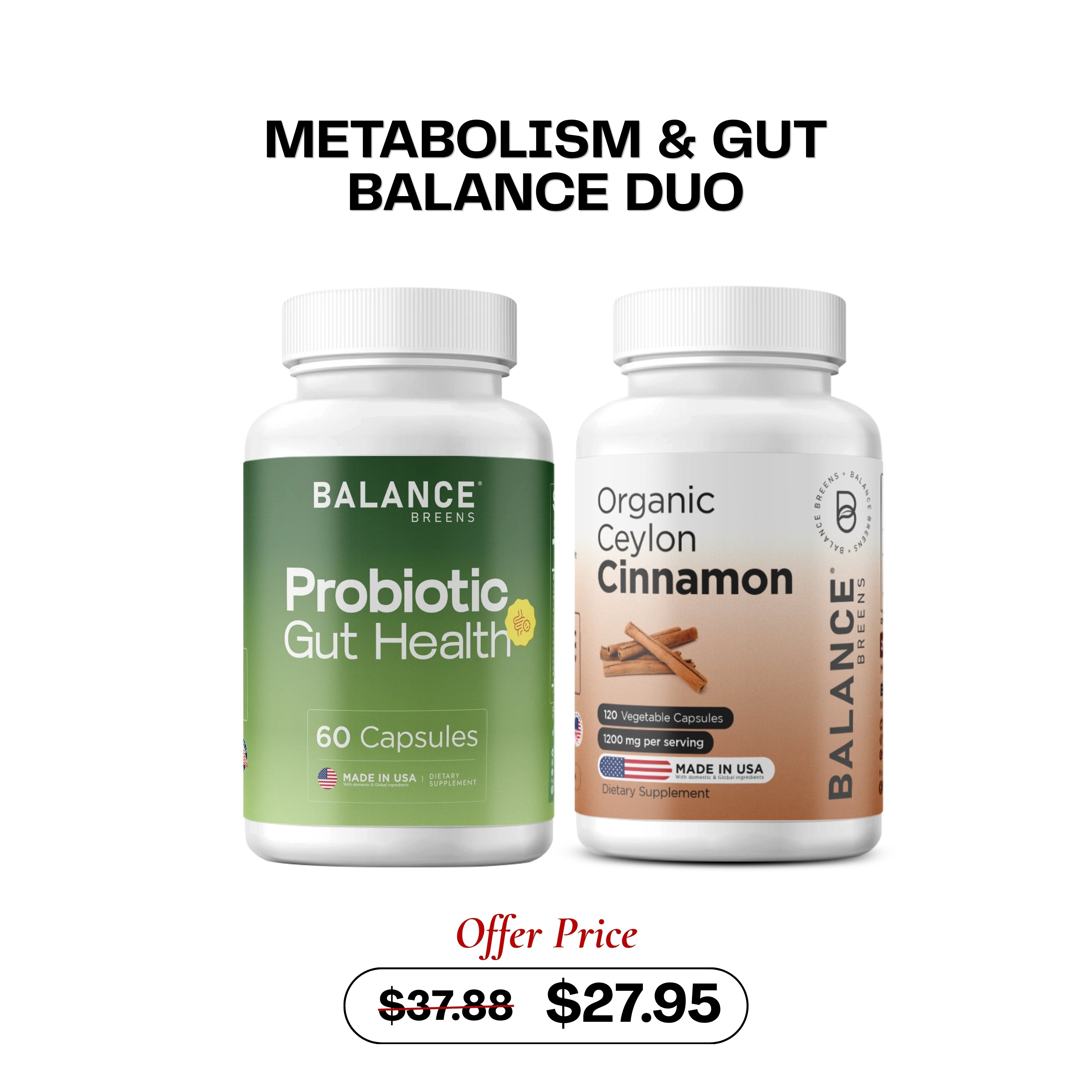 Metabolism & Gut Balance Duo - Probiotic + Cinnamon