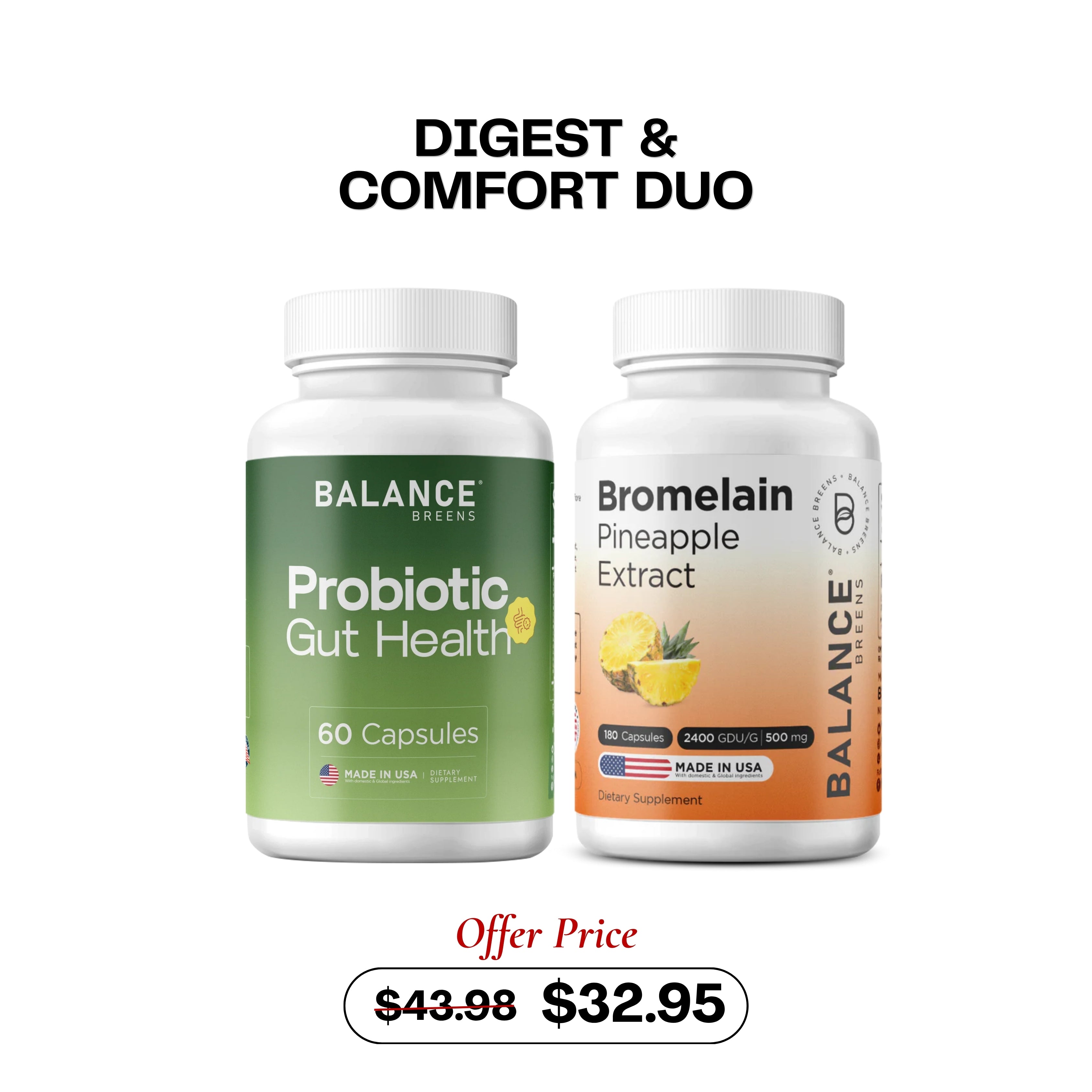 Digest & Comfort Duo – Probiotics + Bromelain