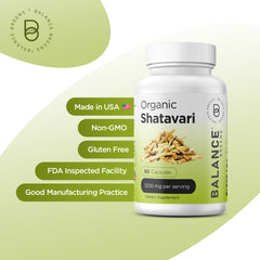 Organic Shatavari Capsules 1200mg - 60 Capsules - Lactation Vitamins for Breastfeeding - Hormonal Balance for Women - Asparagus Racemosus Roots Herb