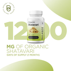 Organic Shatavari Capsules 1200mg - 60 Capsules - Lactation Vitamins for Breastfeeding - Hormonal Balance for Women - Asparagus Racemosus Roots Herb