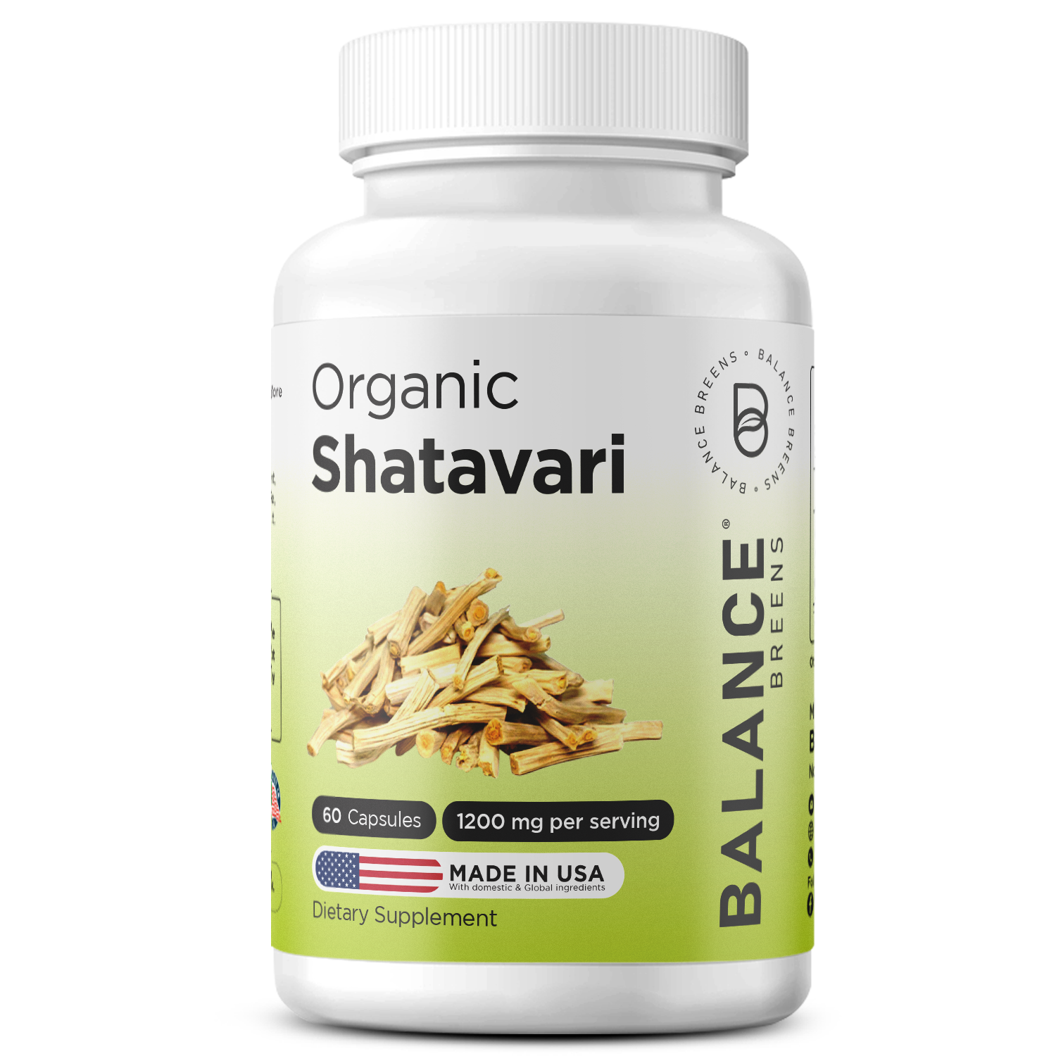 Organic Shatavari 1200mg, 60 Capsules