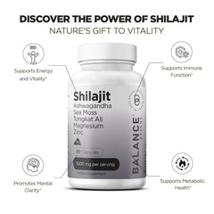 Pure Himalayan Shilajit Capsules, 10:1 Extract, Extra Strength 10000mg, 90 Capsules - 85+ Minerals - Energy, Stamina, Brain Support - Shilajit Supplement for Men and Women