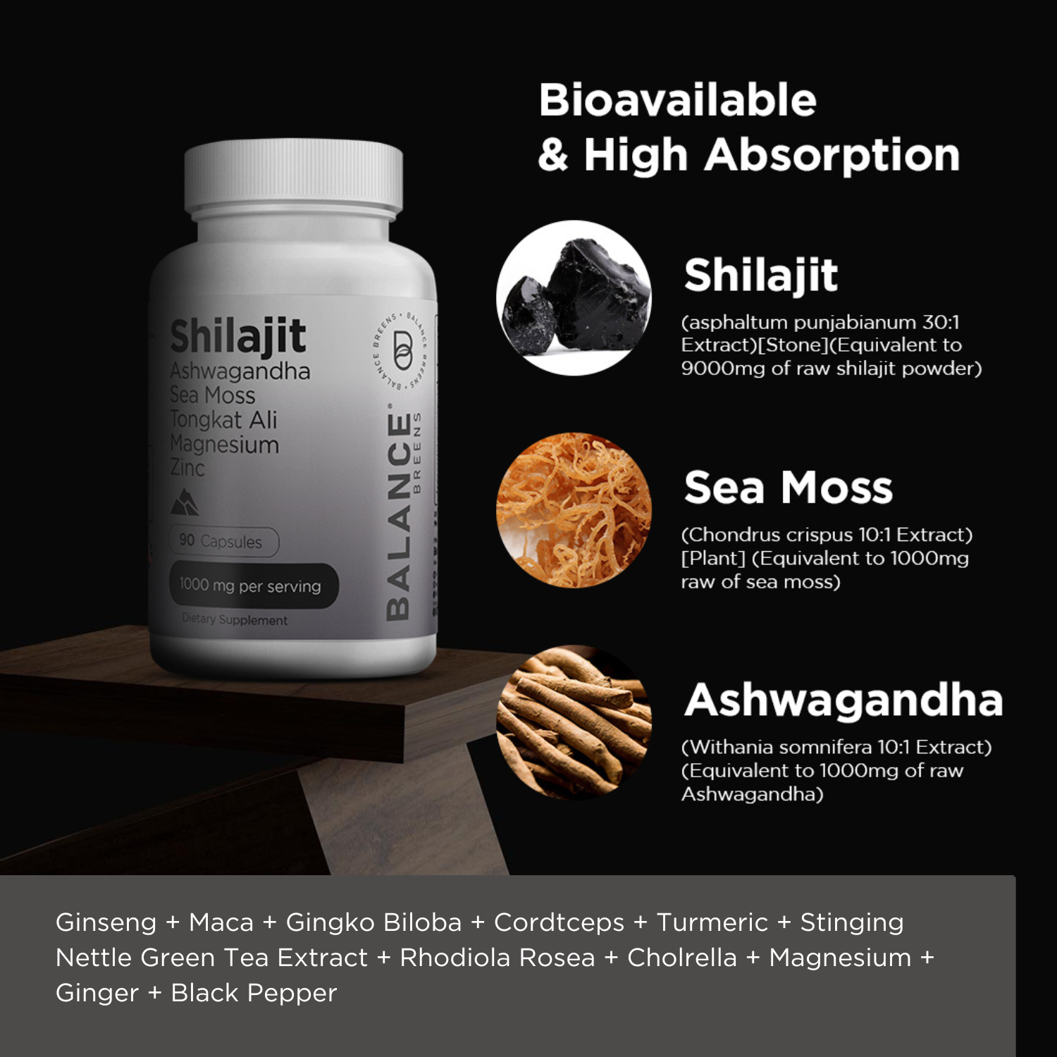 Himalayan Shilajit 10000mg, 90 Capsules