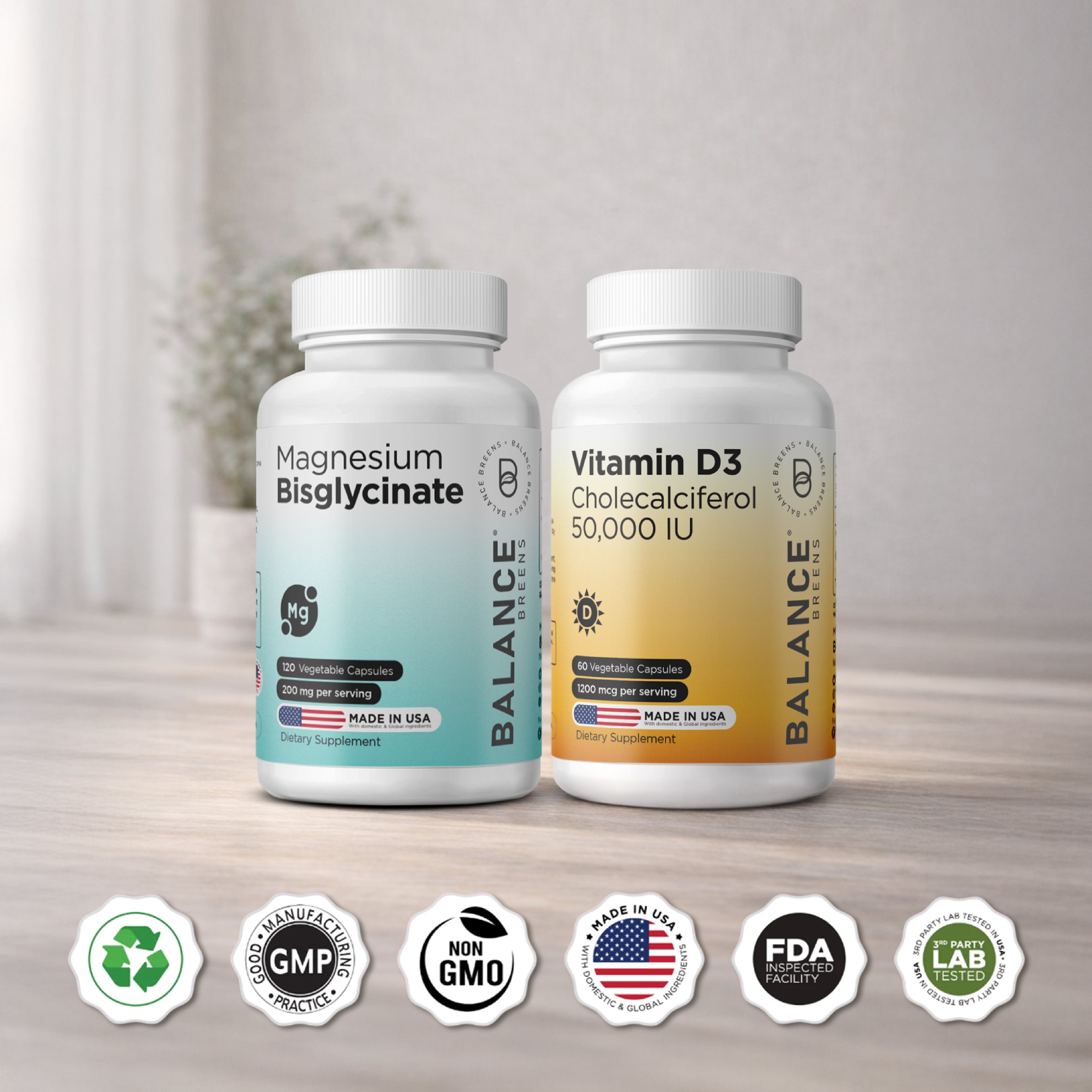 Bone & Immunity Support Duo - Magnesium + Vitamin D3