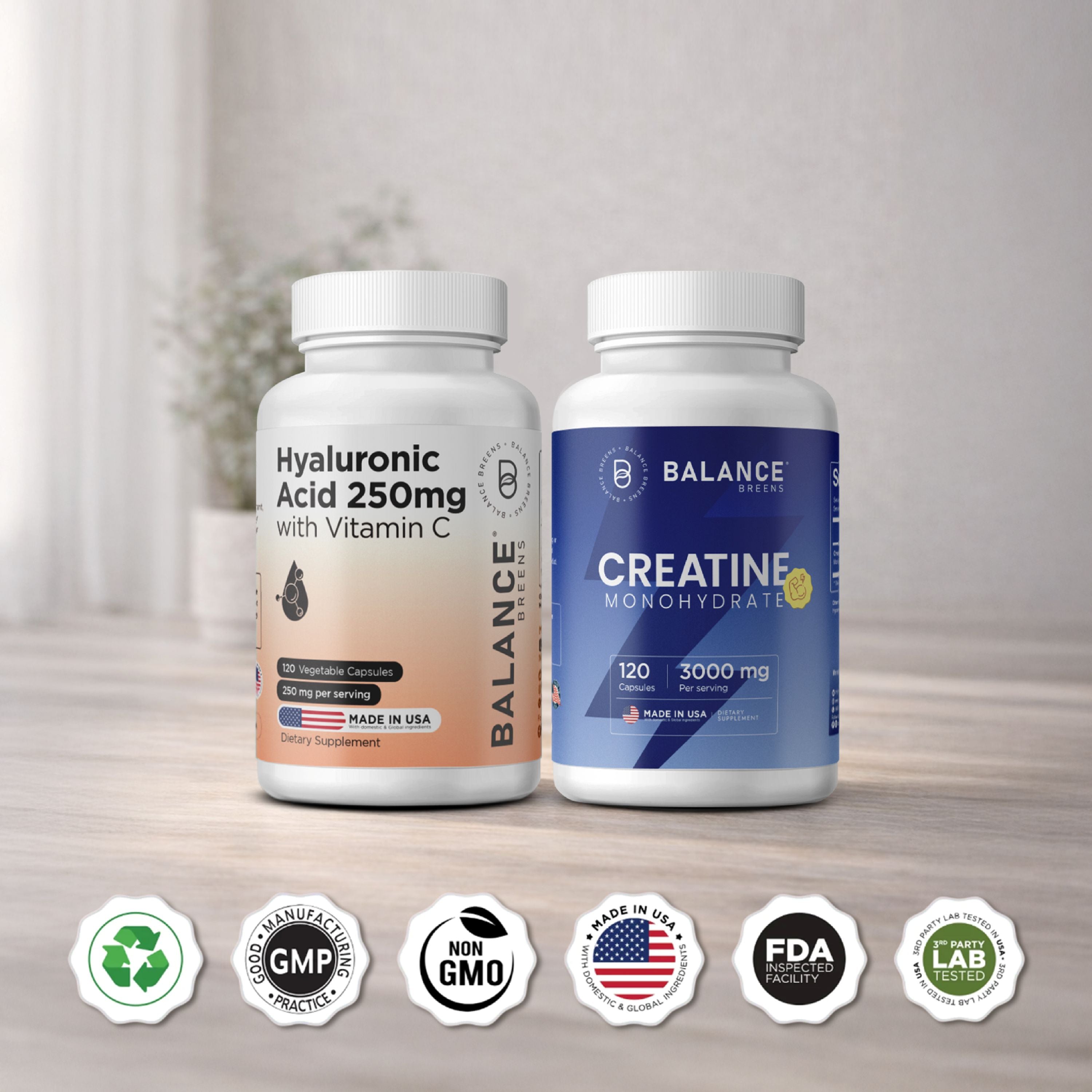 Beauty & Strength Stack - Hyaluronic Acid + Creatine