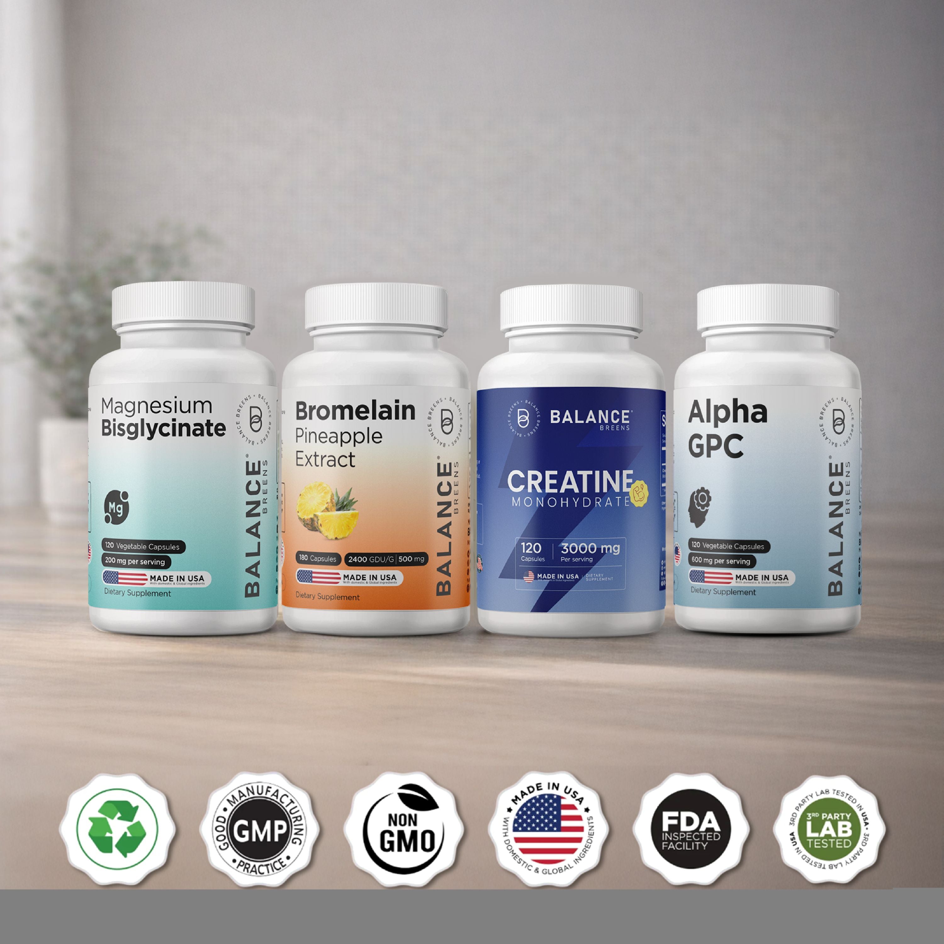 Fitness Performance StackCreatine + Alpha GPC + Magnesium + Bromelain