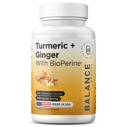 Turmeric + Ginger with Bioperine 1950mg - 120 Veg Capsules