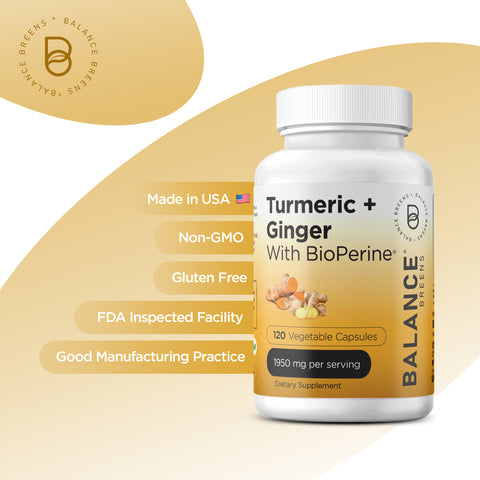 Turmeric Curcumin Ginger with Bioperine ©, 1950mg, 120 Veggie Capsules