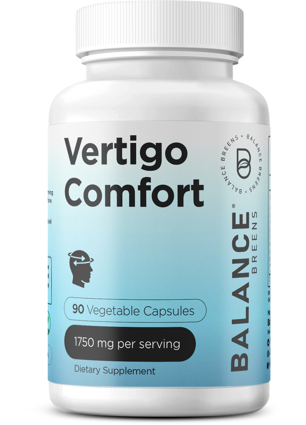 Vertigo Relief Supplement 1750 Mg - Motion Sickness, Dizziness, Tinnitus, Migraine - Inner Ear Balance - Natural Alternative to Anti Vertigo Bracelet & Pillow