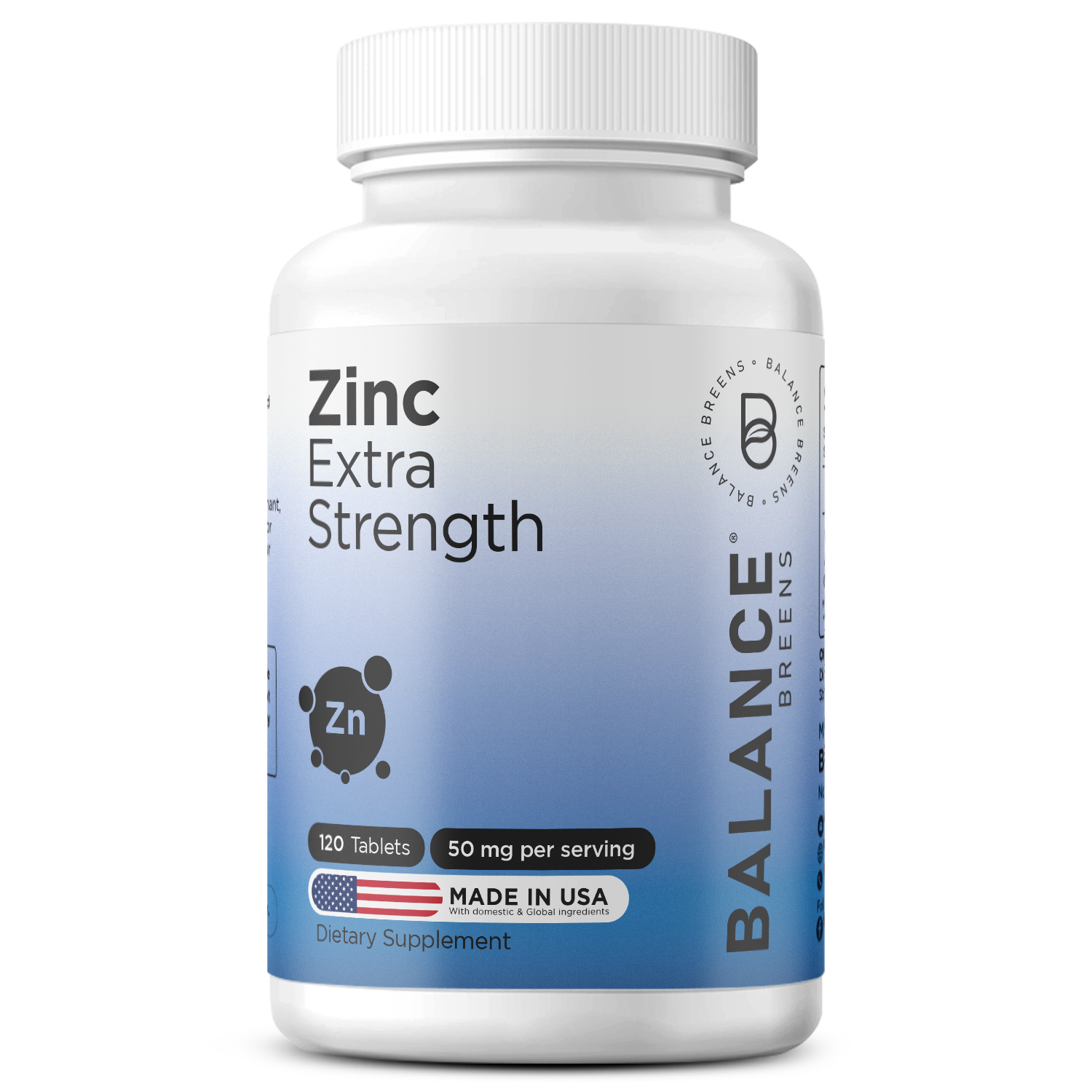 Zinc 50mg per serving, 120 Veggie Tablets