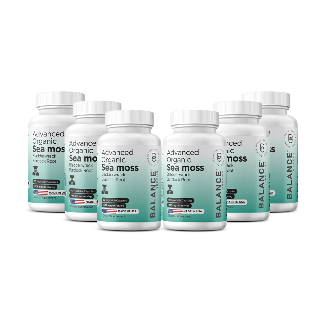 Organic Irish Sea Moss, Bladderwrack, Burdock Root, 60 Capsules