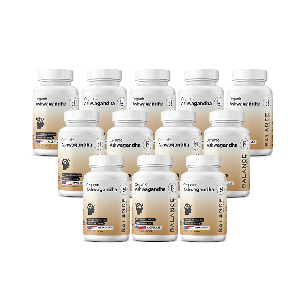 Organic Ashwagandha, 1600mg per serving, 120 Vegan Capsules