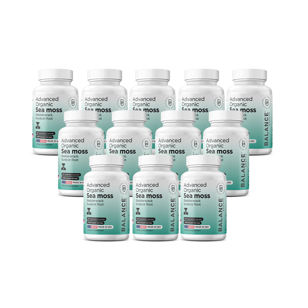 Organic Irish Sea Moss, Bladderwrack, Burdock Root, 60 Capsules