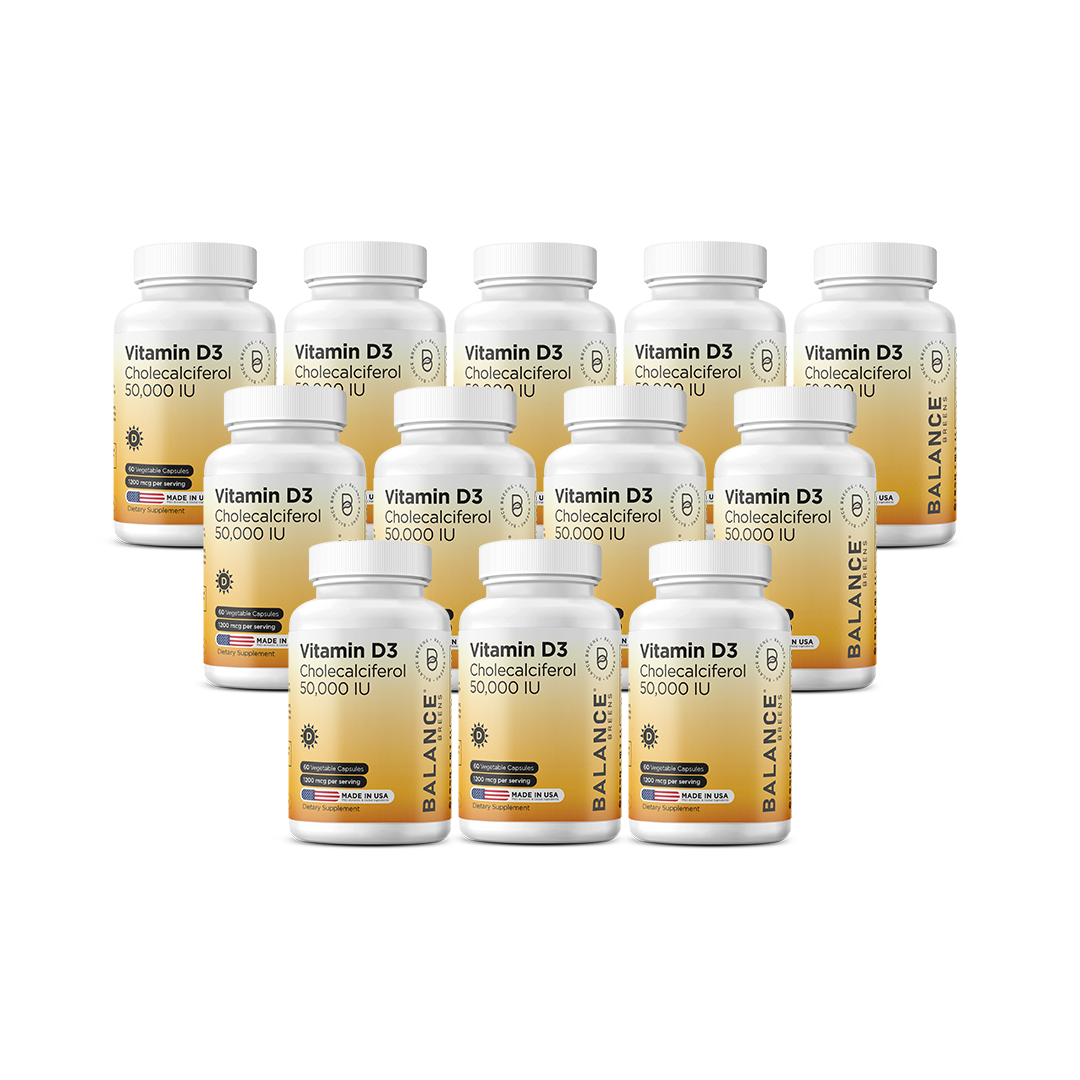 Vitamin D3 50,000 IU, 1200mcg per serving, 60 Veggie Capsules